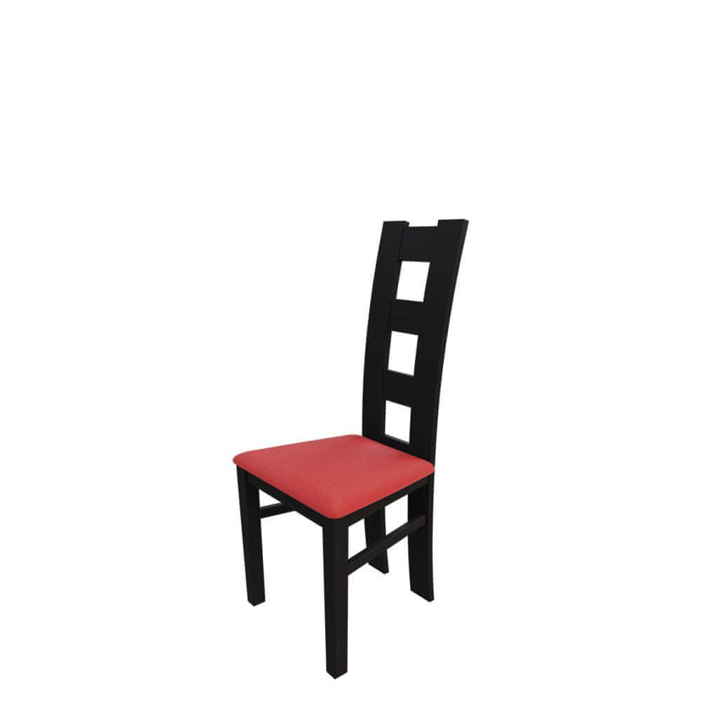 Veneti Jedálenská stolička MOVILE 21 - wenge / červená ekokoža